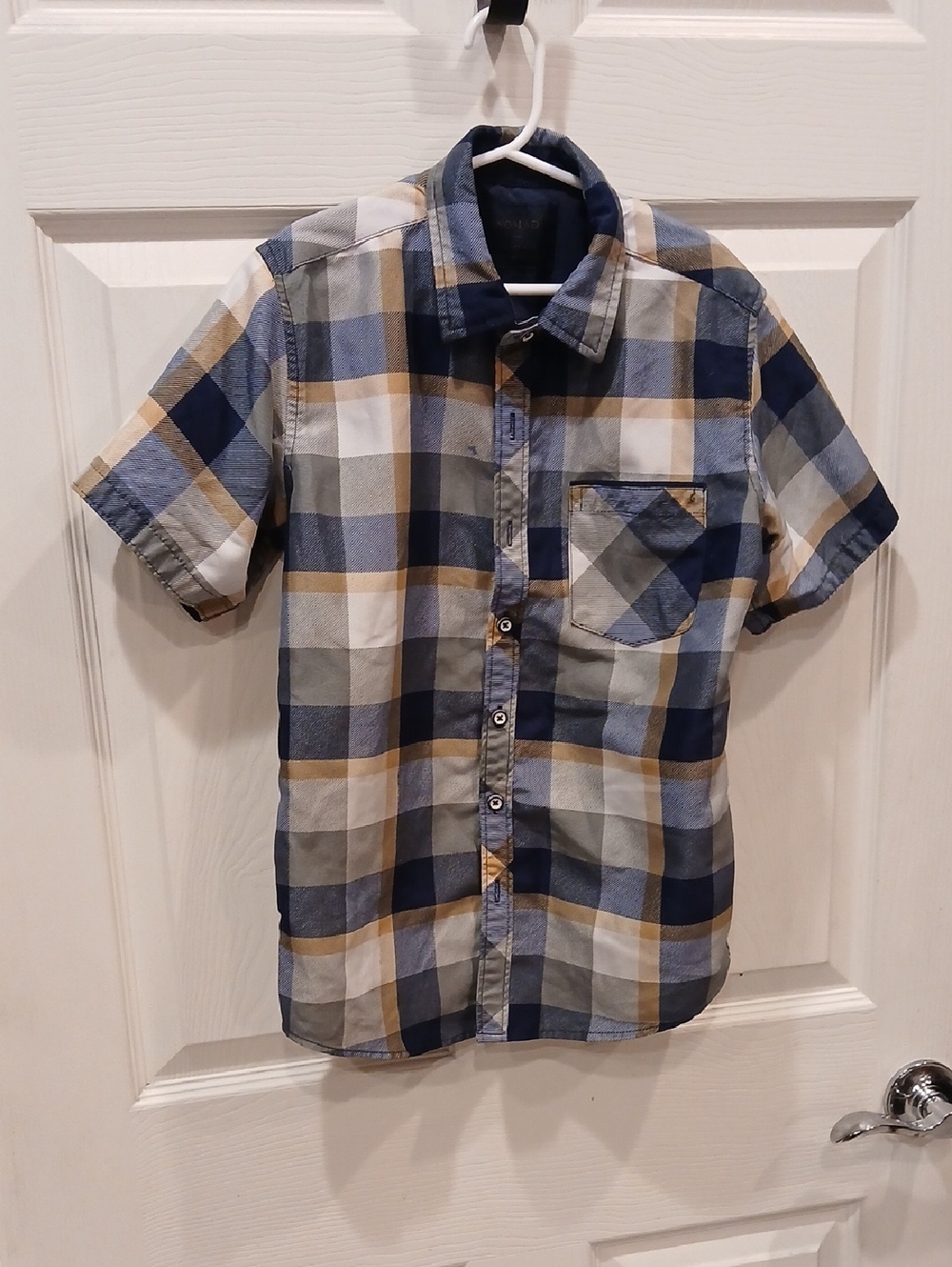 Nomad Navy Button-Down Shirt with Chest Patch Detail